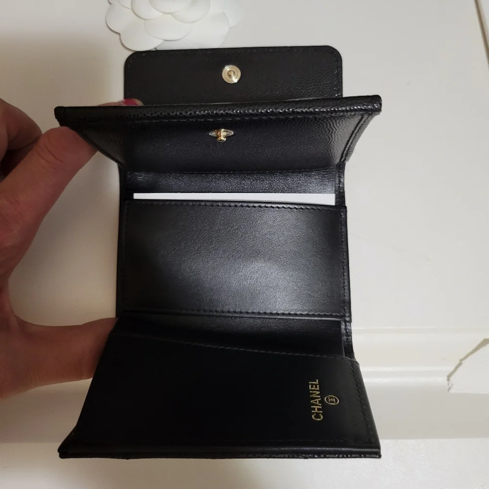 Chanel Trifold Compact Caviar Wallet